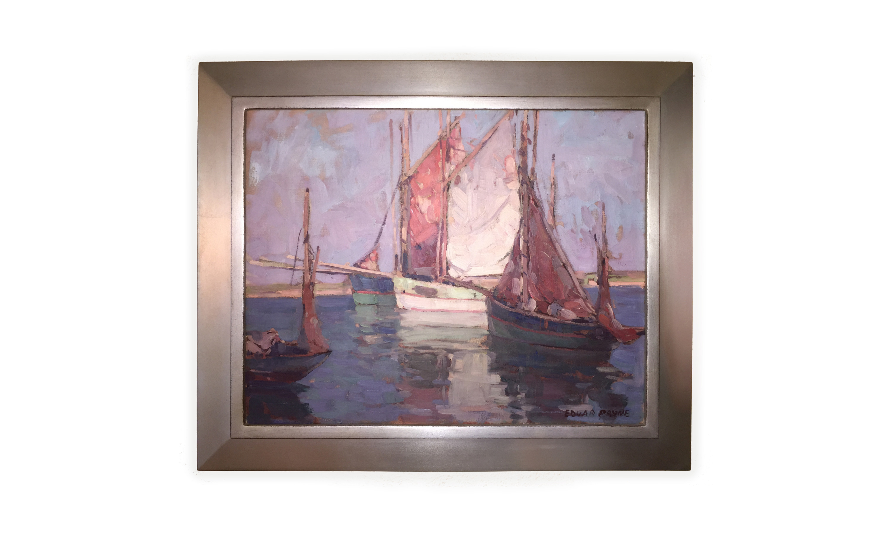 Modern profile framing for Edgar Payne oil on canvas